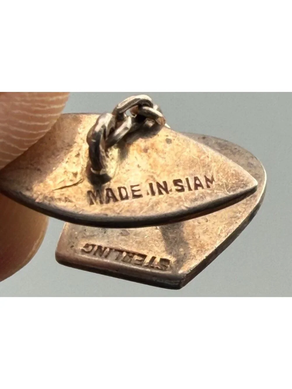 Vintage Siam Cuff Links Sterling Silver Niello Dancer Thailand